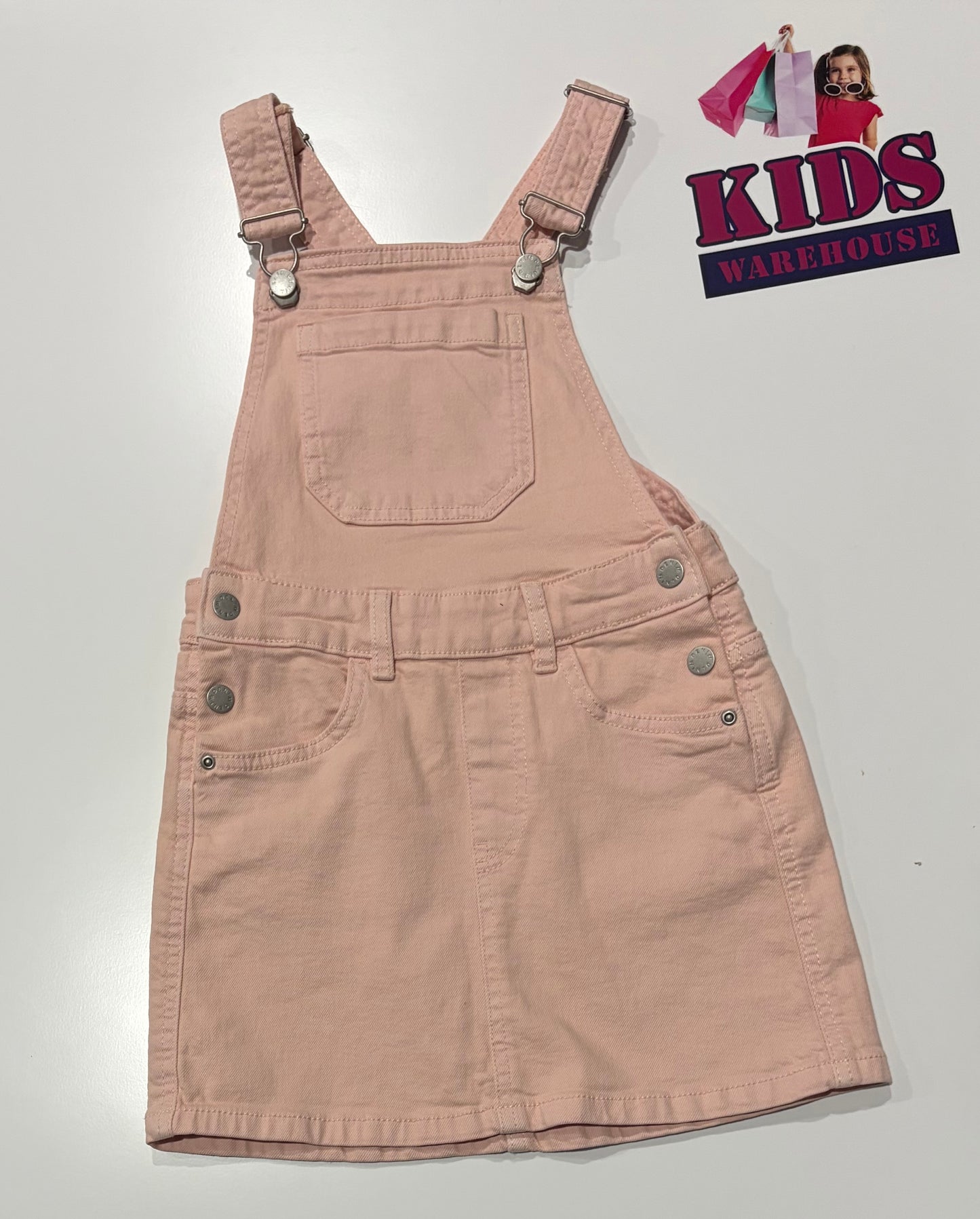 Pink Denim Overalls Size 5