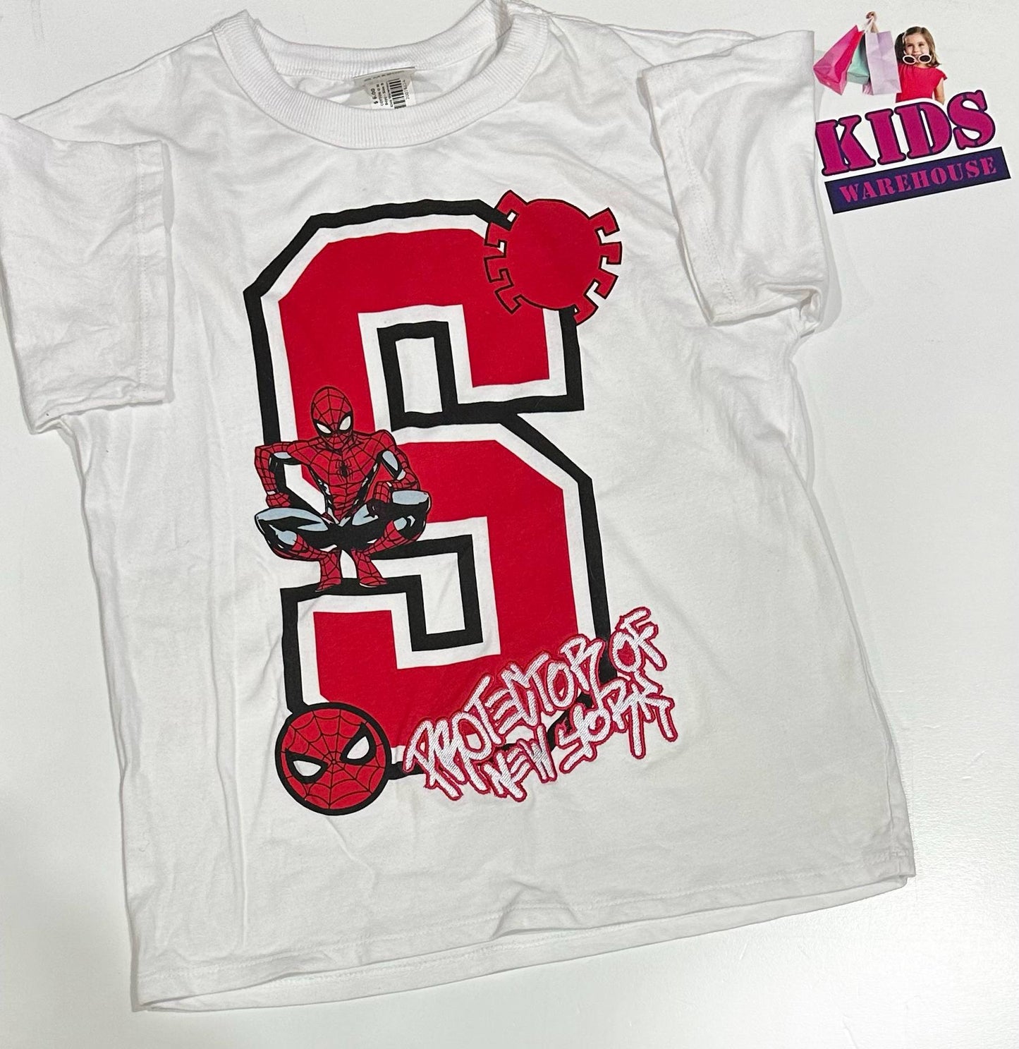 Marvel White Top With Spider-Man Print Size 9