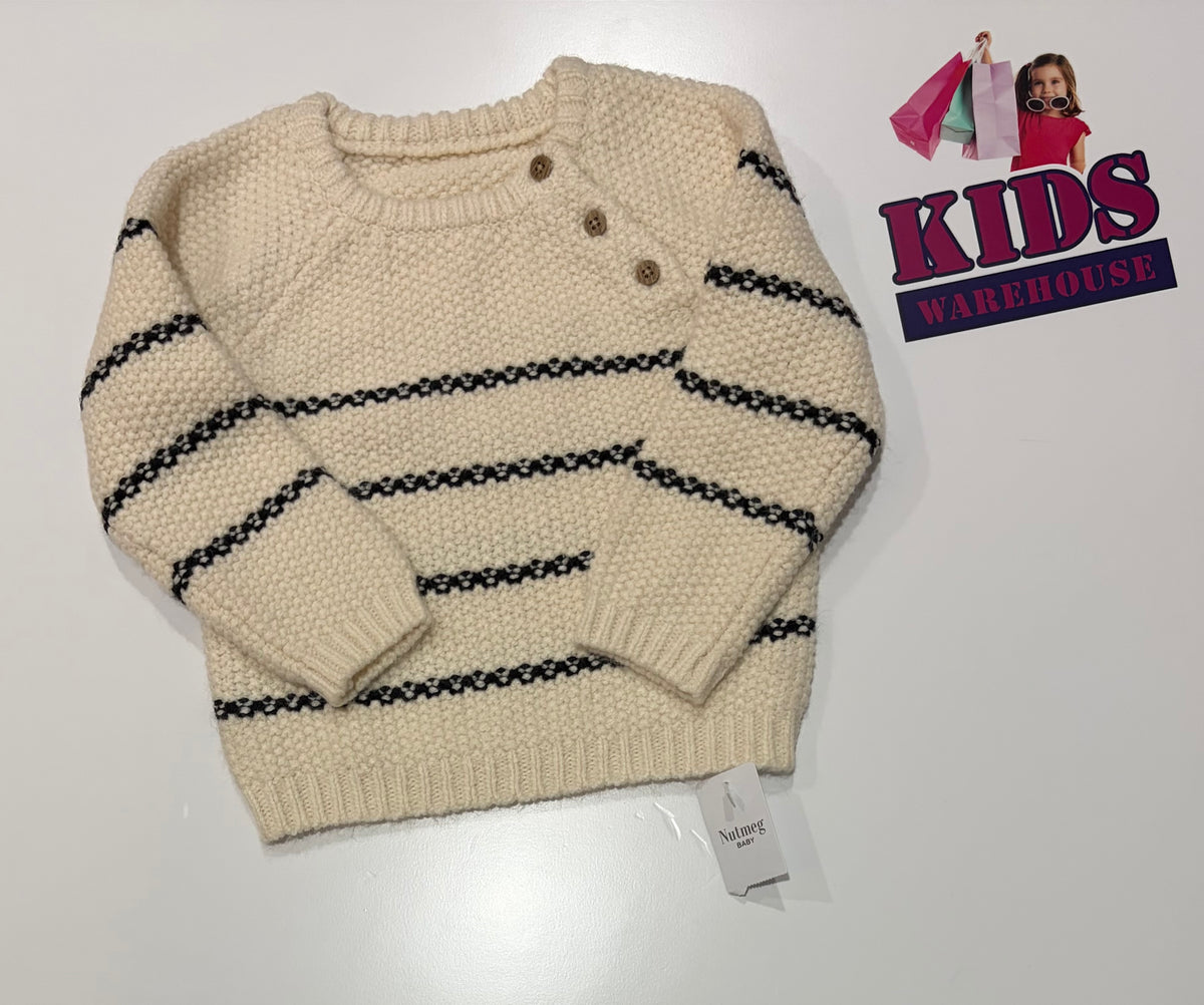Not Used Nutmeg White, Black Stripe Knit Sweater Size 1