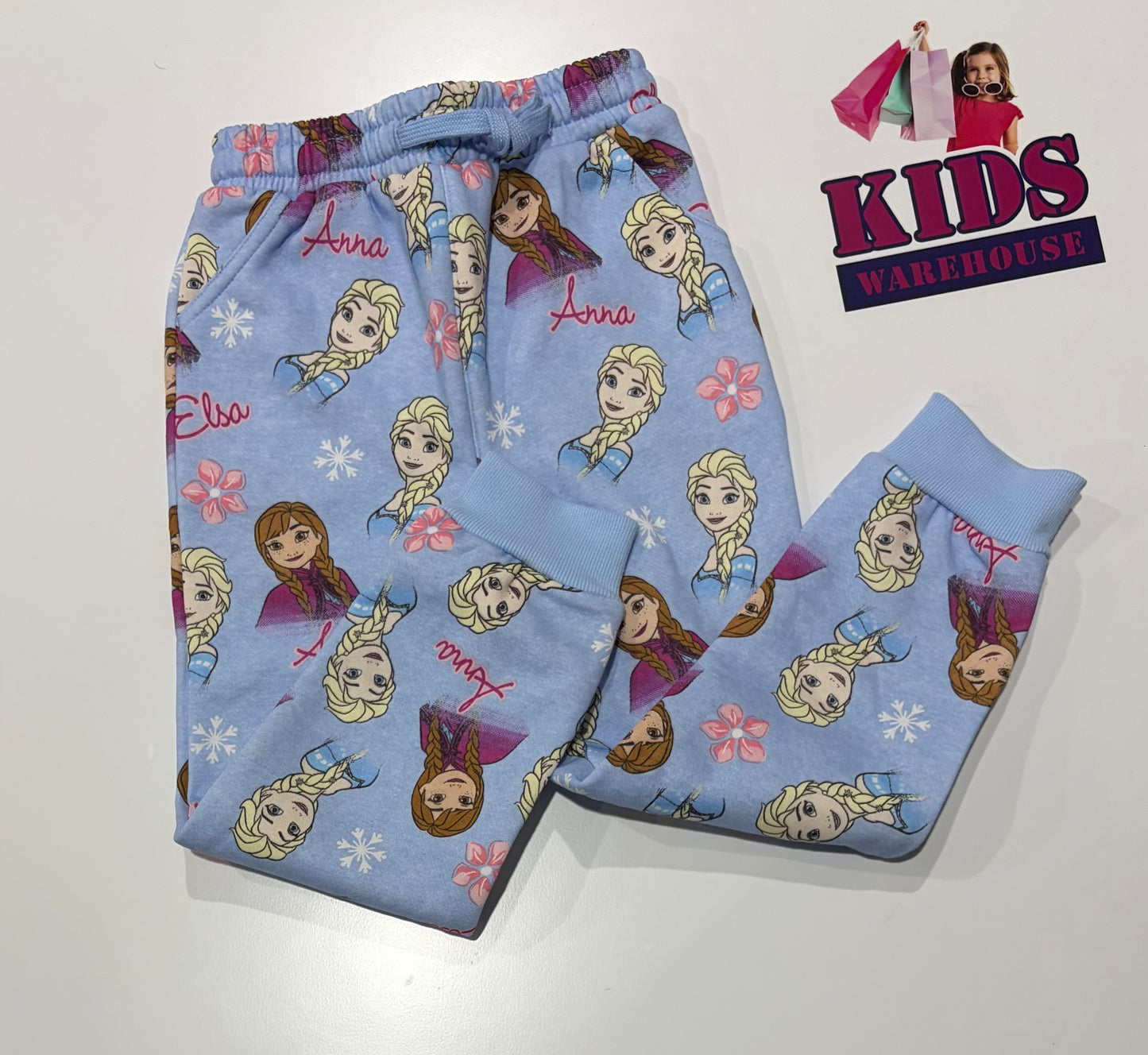 Not Used Disney Frozen Blue, Characters Print Pants Size 5