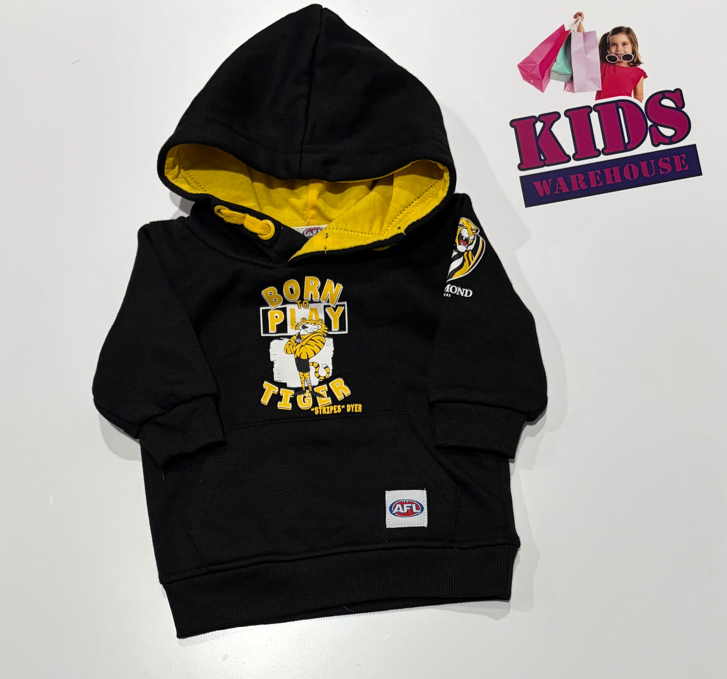 AFL Black Richmond Print Hoodie Size 0
