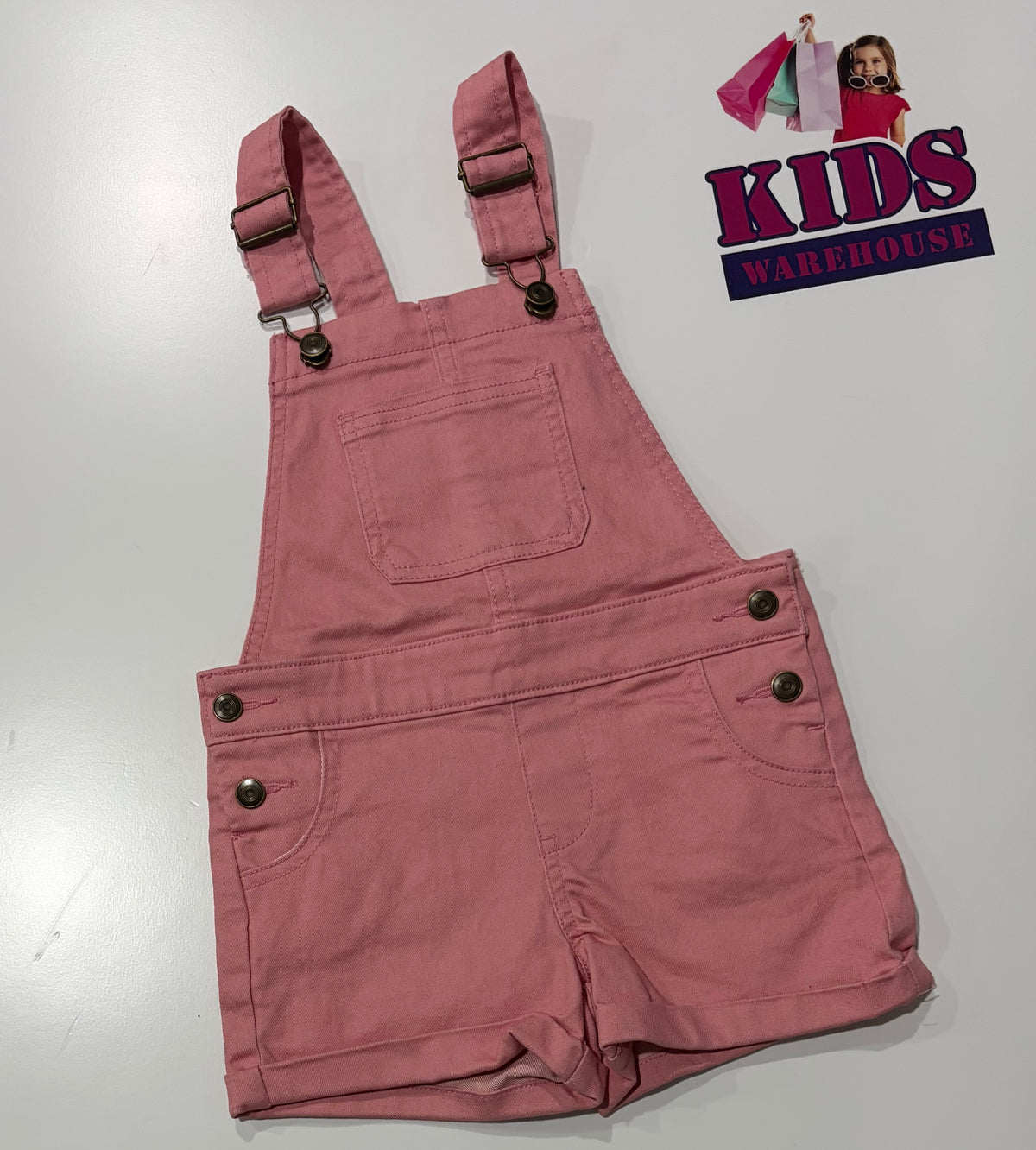 Pink Denim Overalls Size 4