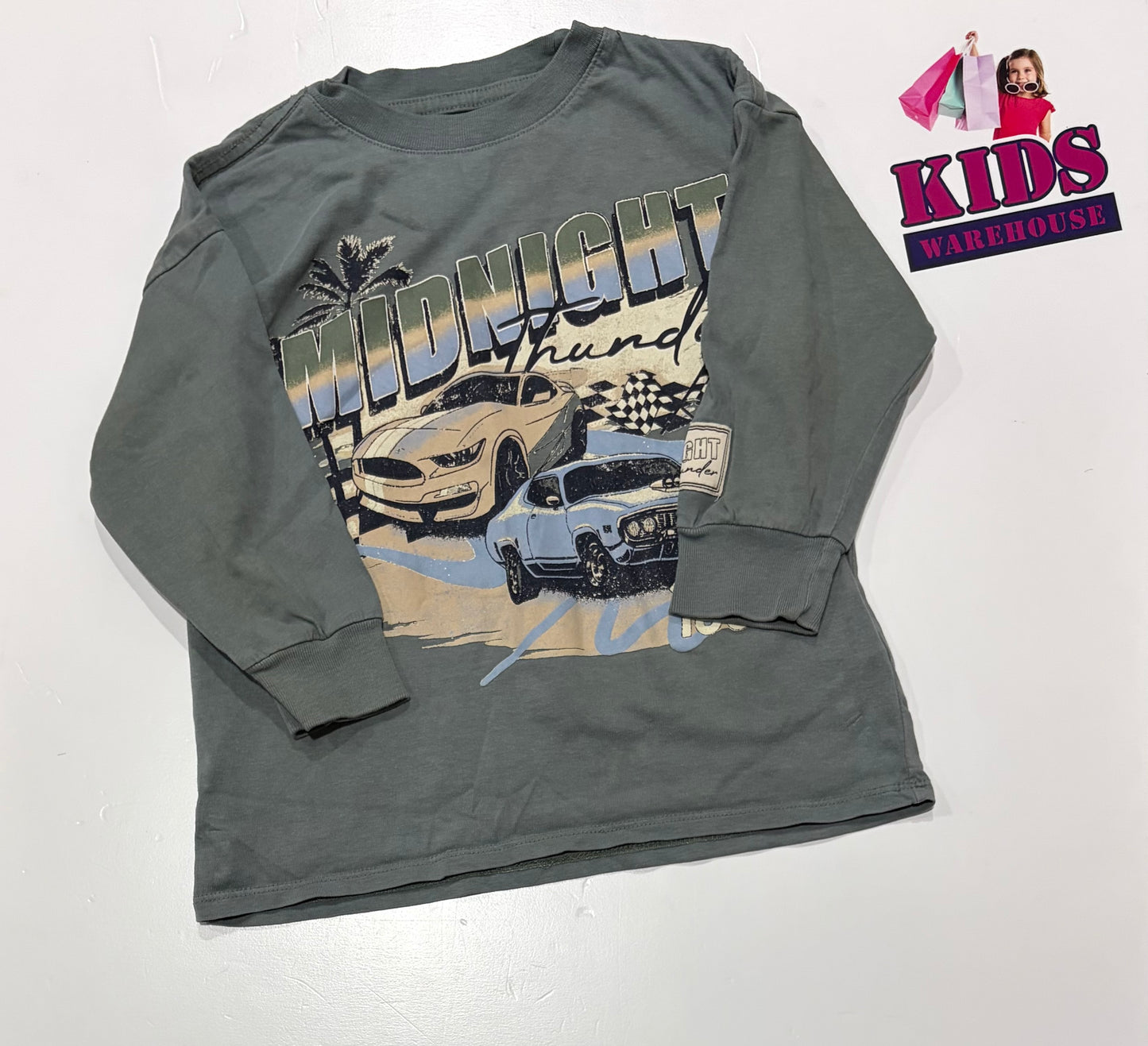 Cotton On Green, 1988 Midnight Thunder Print Top Size 3
