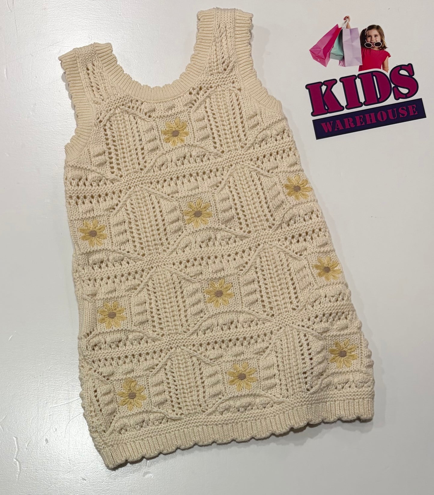 Knitted, Yellow Flower Dress Size 0