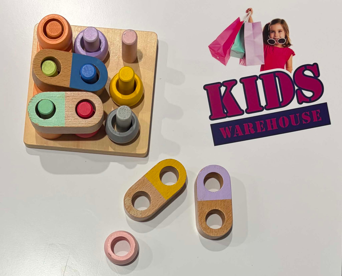 KiwiCo Wooden Colour Matching & Stacking Puzzle