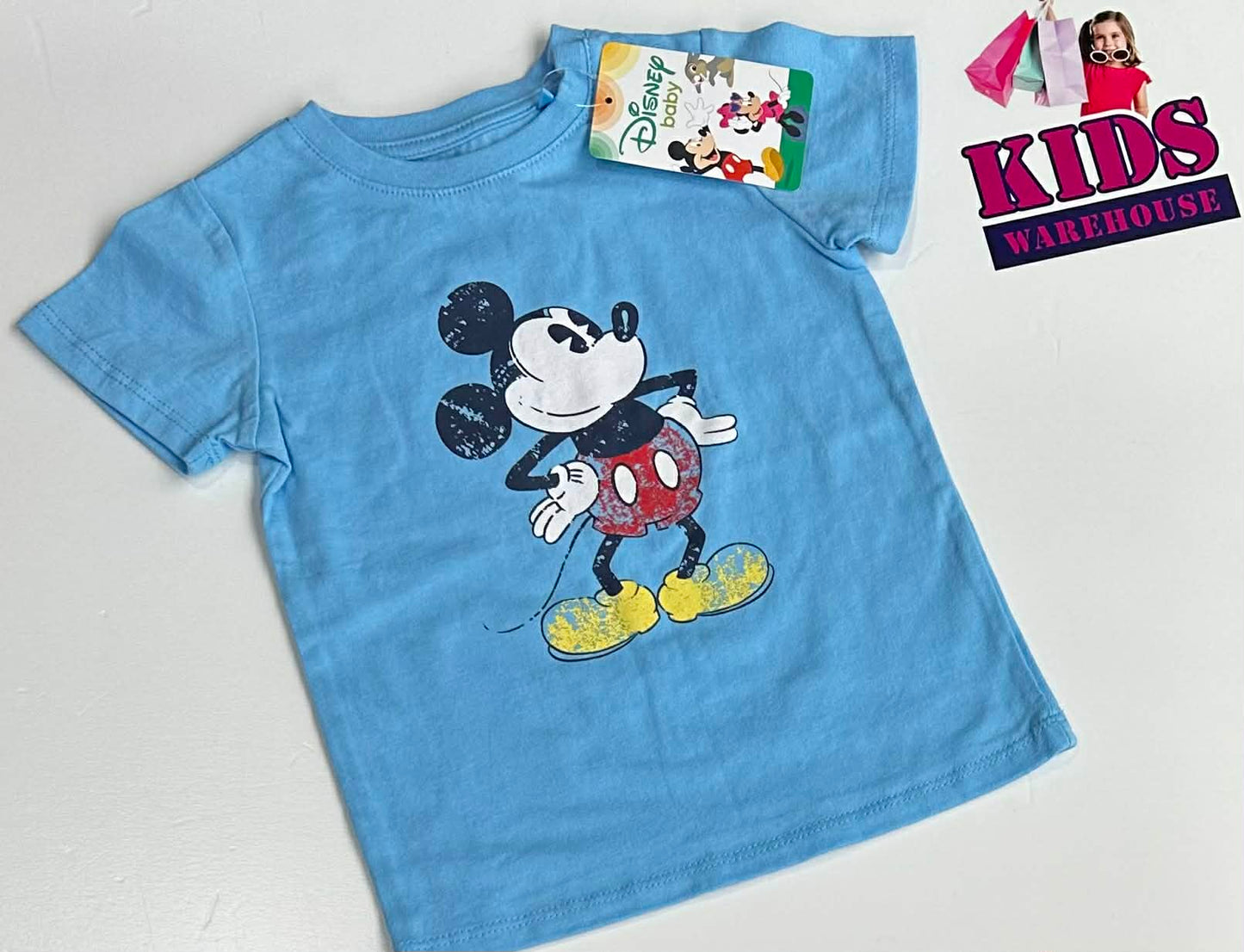 New Disney Blue Top With Mickey Mouse Print Size 1