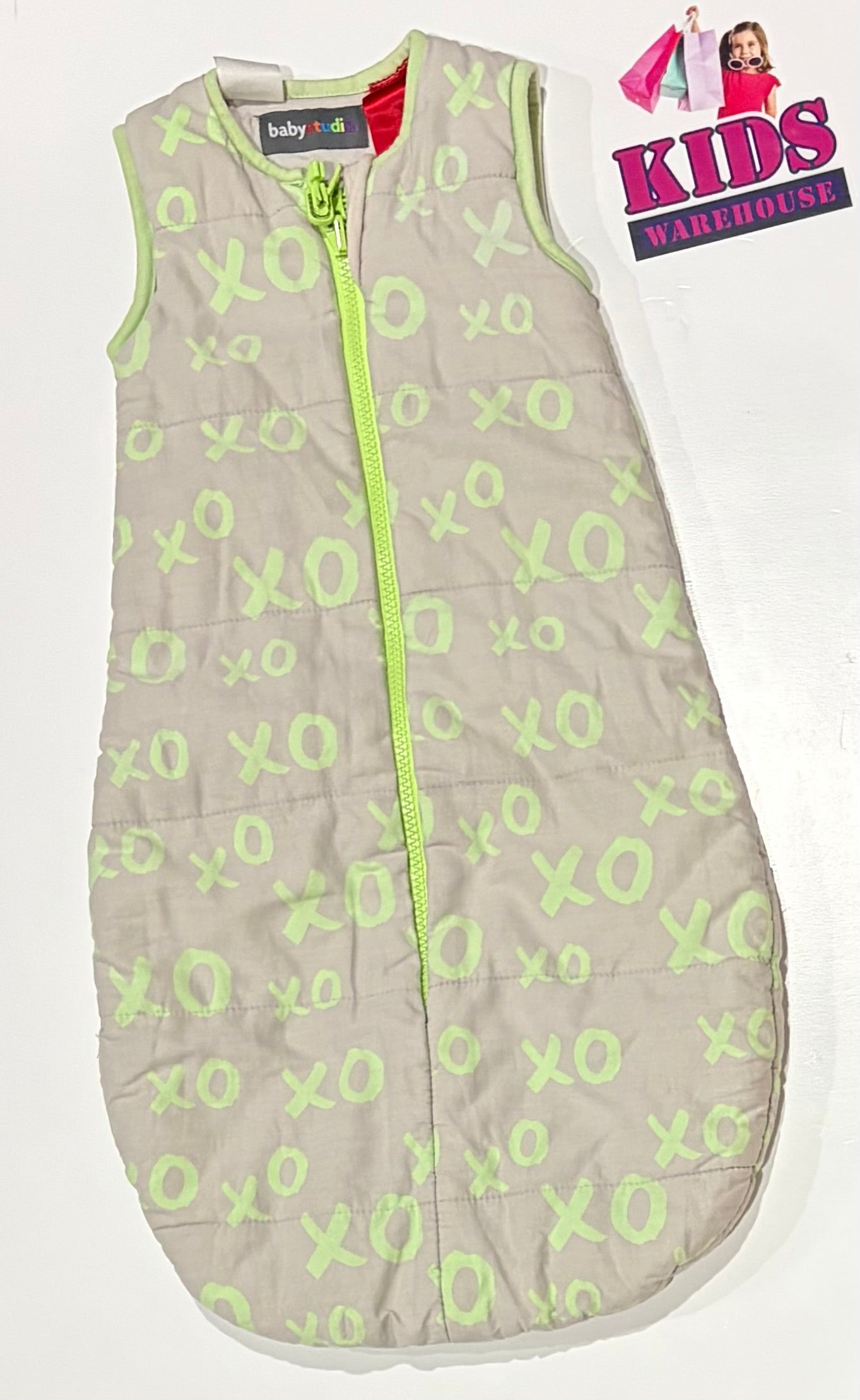 Baby Studio Grey, Lime XO Print Size 000-00 (0-6 Months) TOG 2
