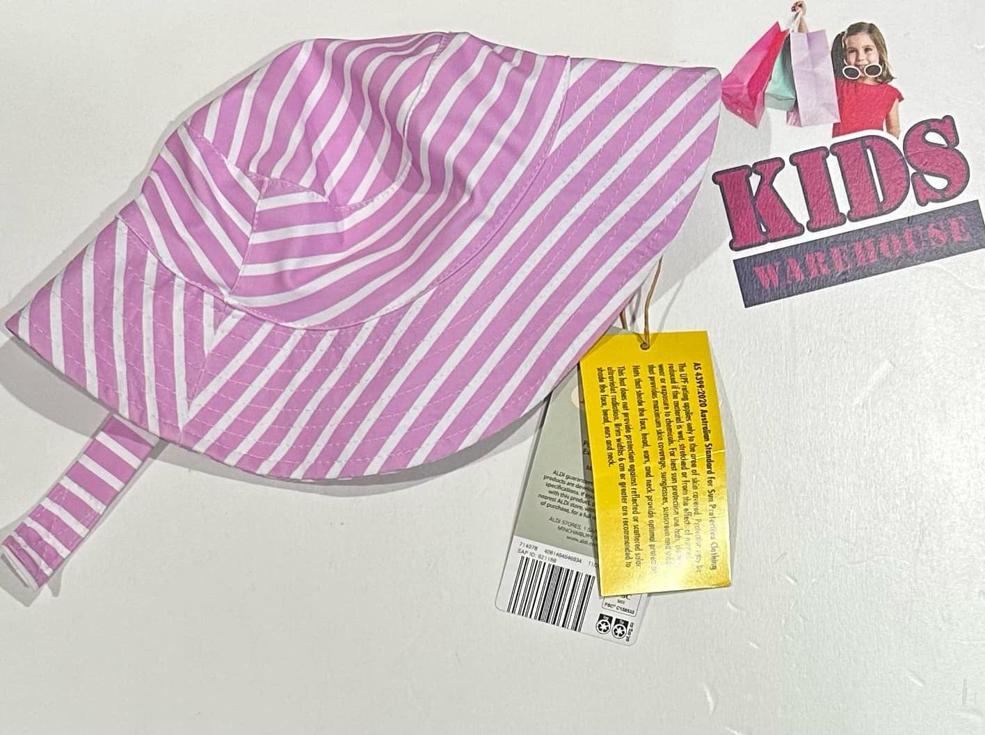 NEW Lily&Dan Pink & White Stripe XXS Bucket Hat