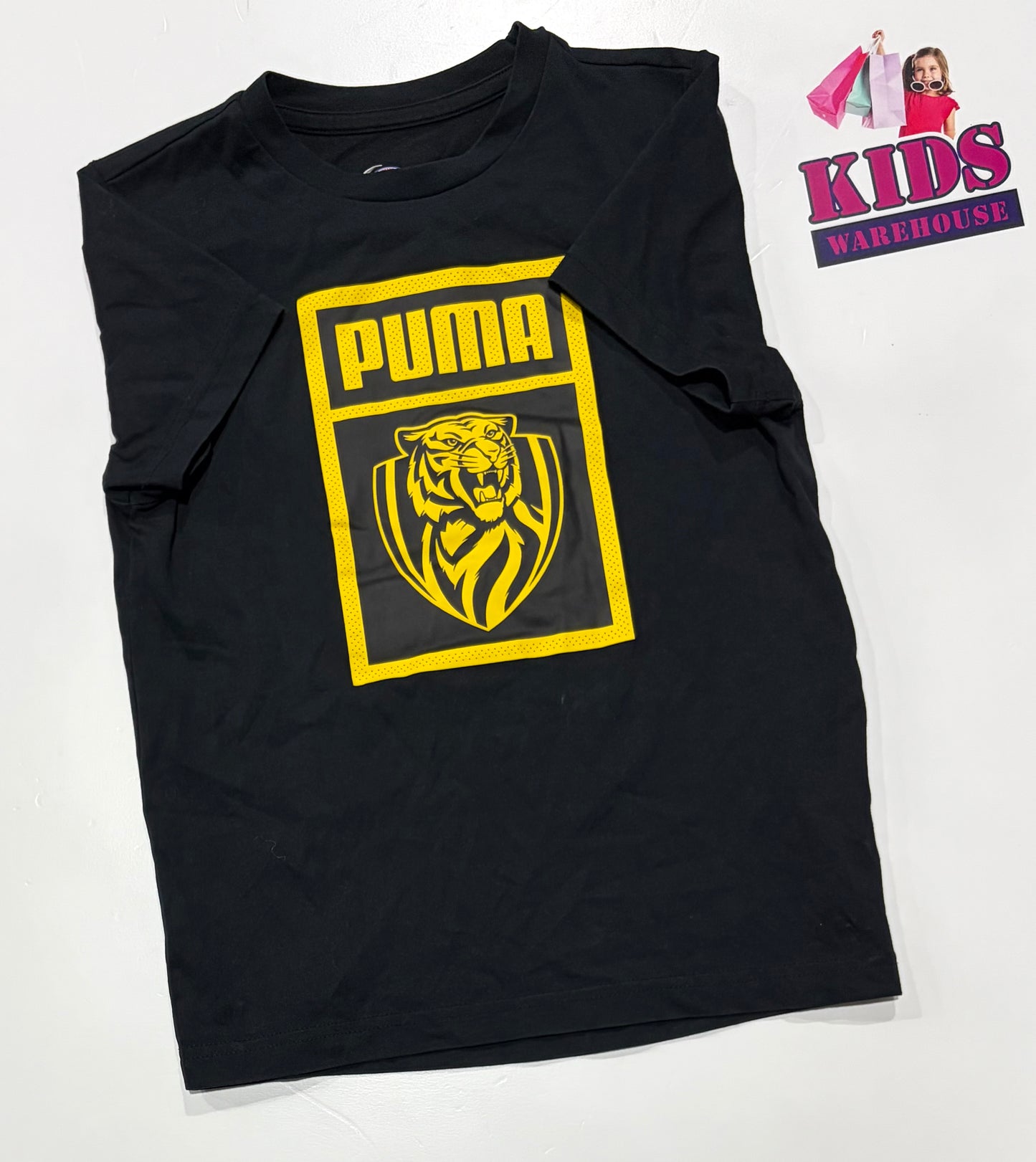 Puma X AFL Black, Richmond Print Top Size 10