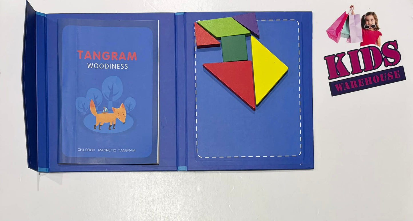 Montessori Tangram Woodiness Shape Puzzle Book (Missing 1 Piece)