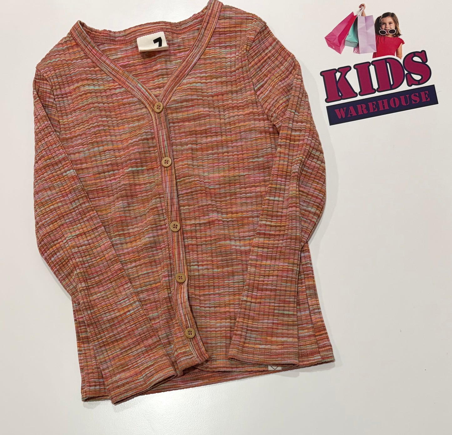 Cotton On Brown, Blue Stripe Long Sleeve Top Size 7