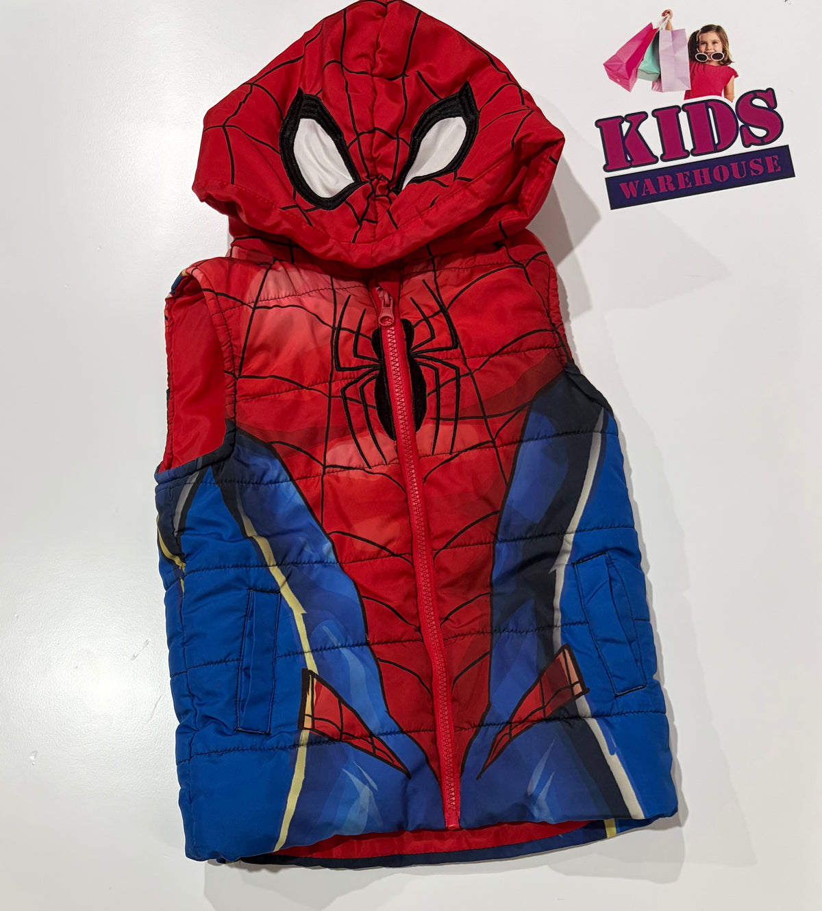 Marvel Spiderman Hooded Puffer Vest Size 4