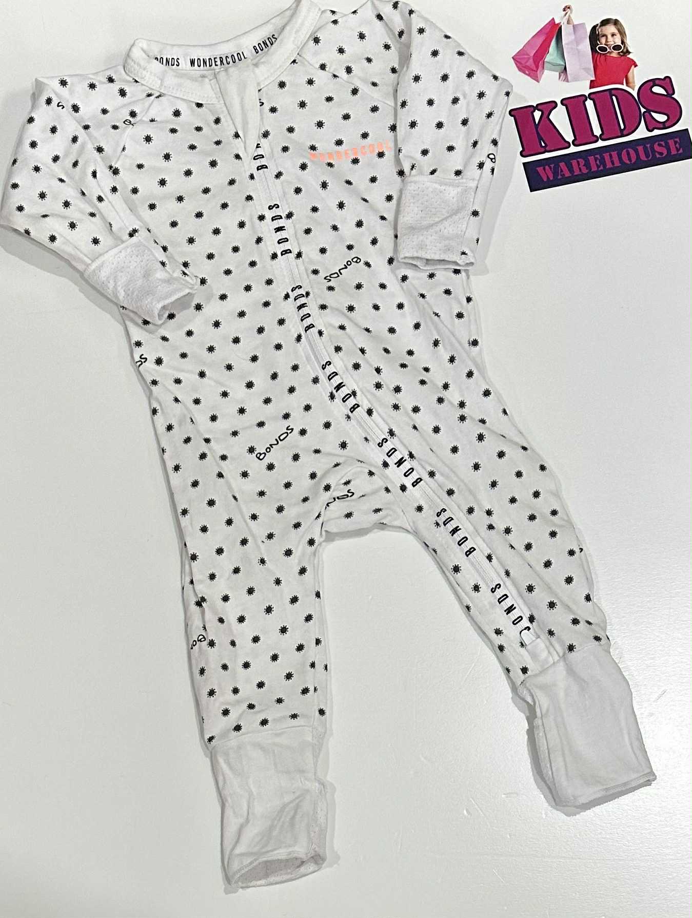 Bonds White Jumpsuit With Black Dot Pattern Size 000