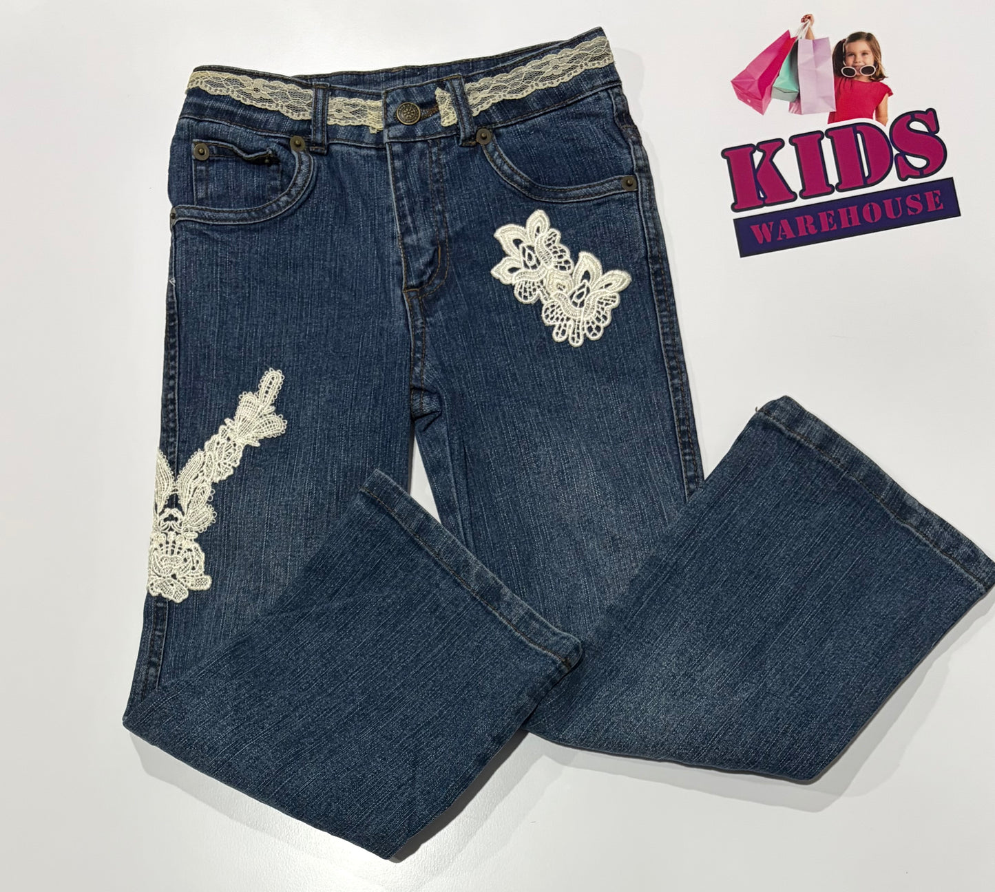 Mary Kate And Ashley Denim, Lace Artwork Jeans Size 5