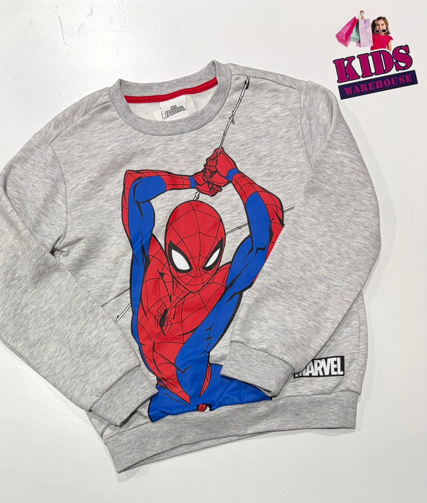Marvel Spider-Man Grey Jumper Size 9