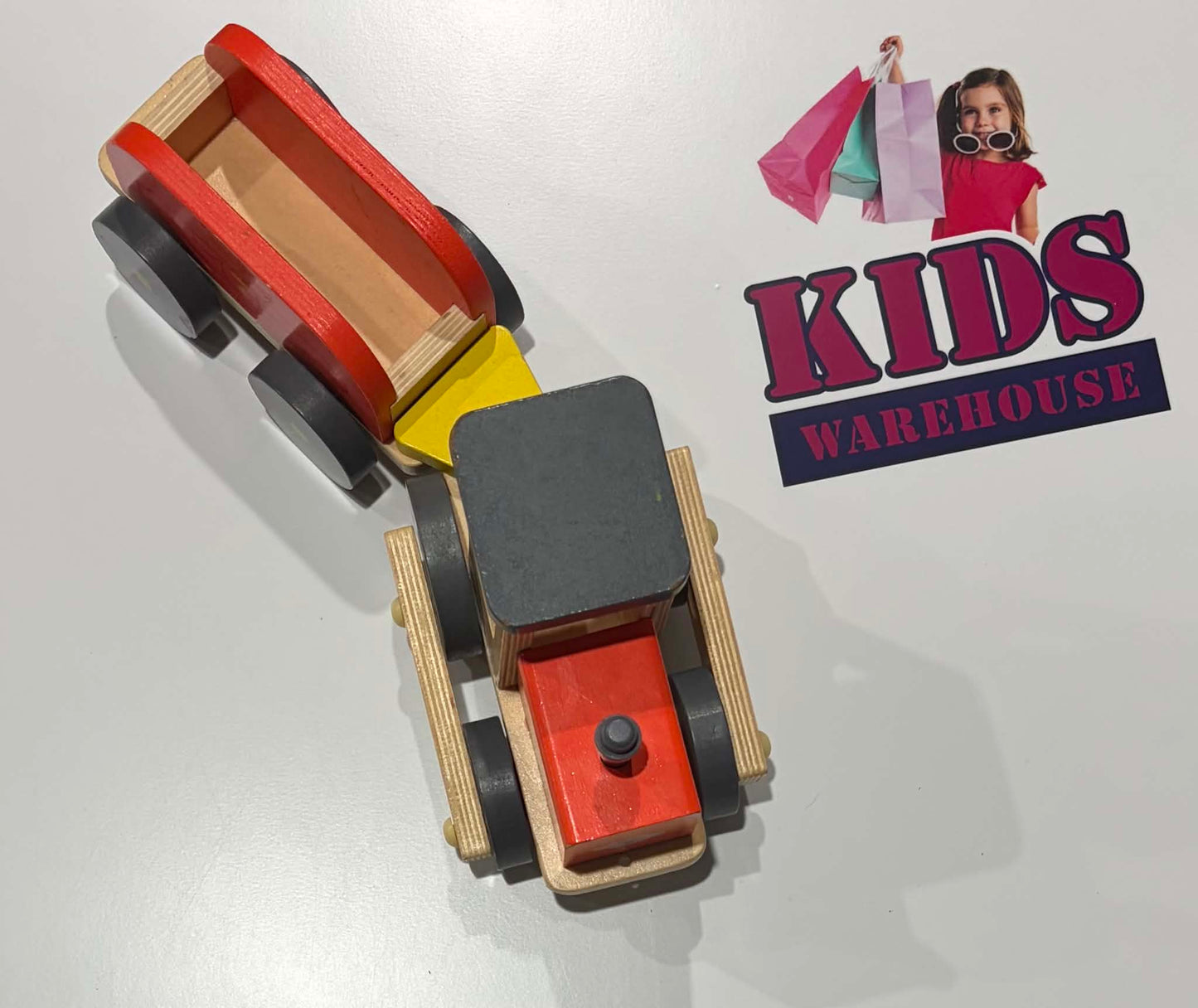 Wooden Orange Truck Toy