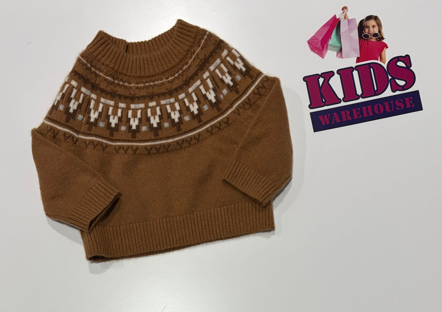 Reiss Brown, White Pattern Print Knit Sweater Size 000