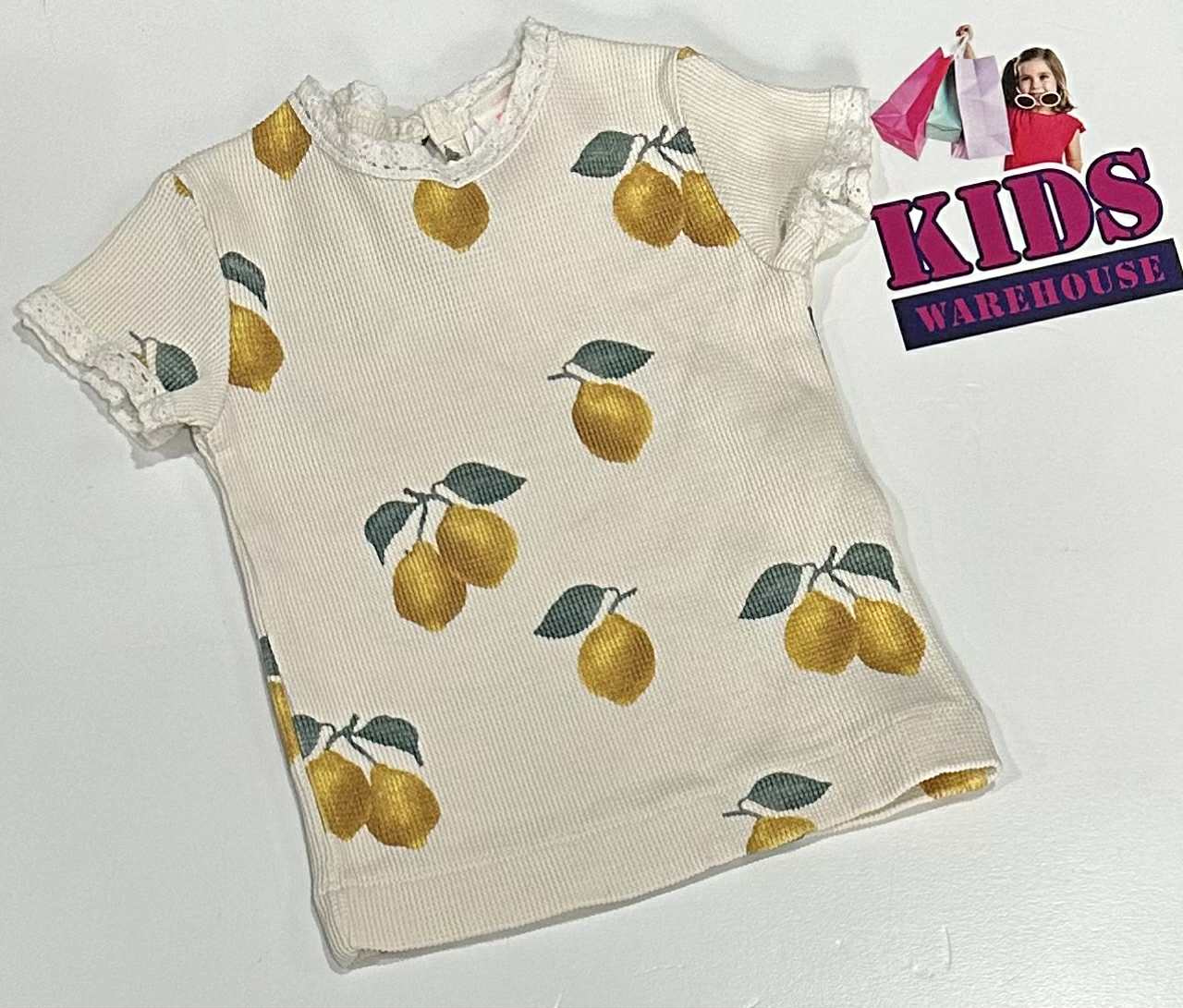 Hema White Top With Lemon Pattern Size 1