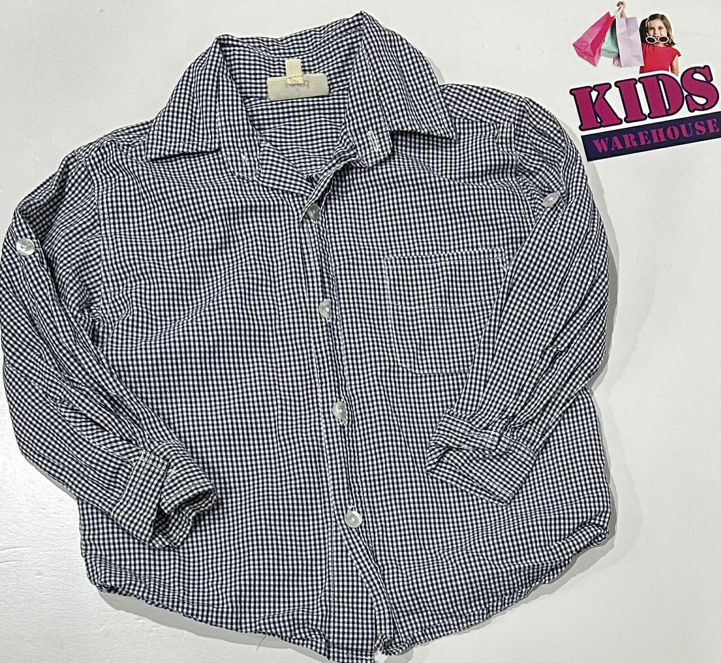 Seed Blue & White Long Sleeve Top Size 2