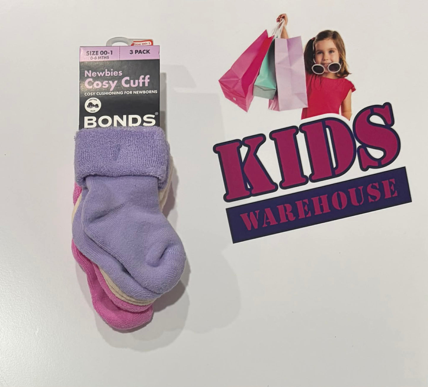 Not Used Bonds 3 Pack Cushioned Socks Size 00-1 (0-6 Months)