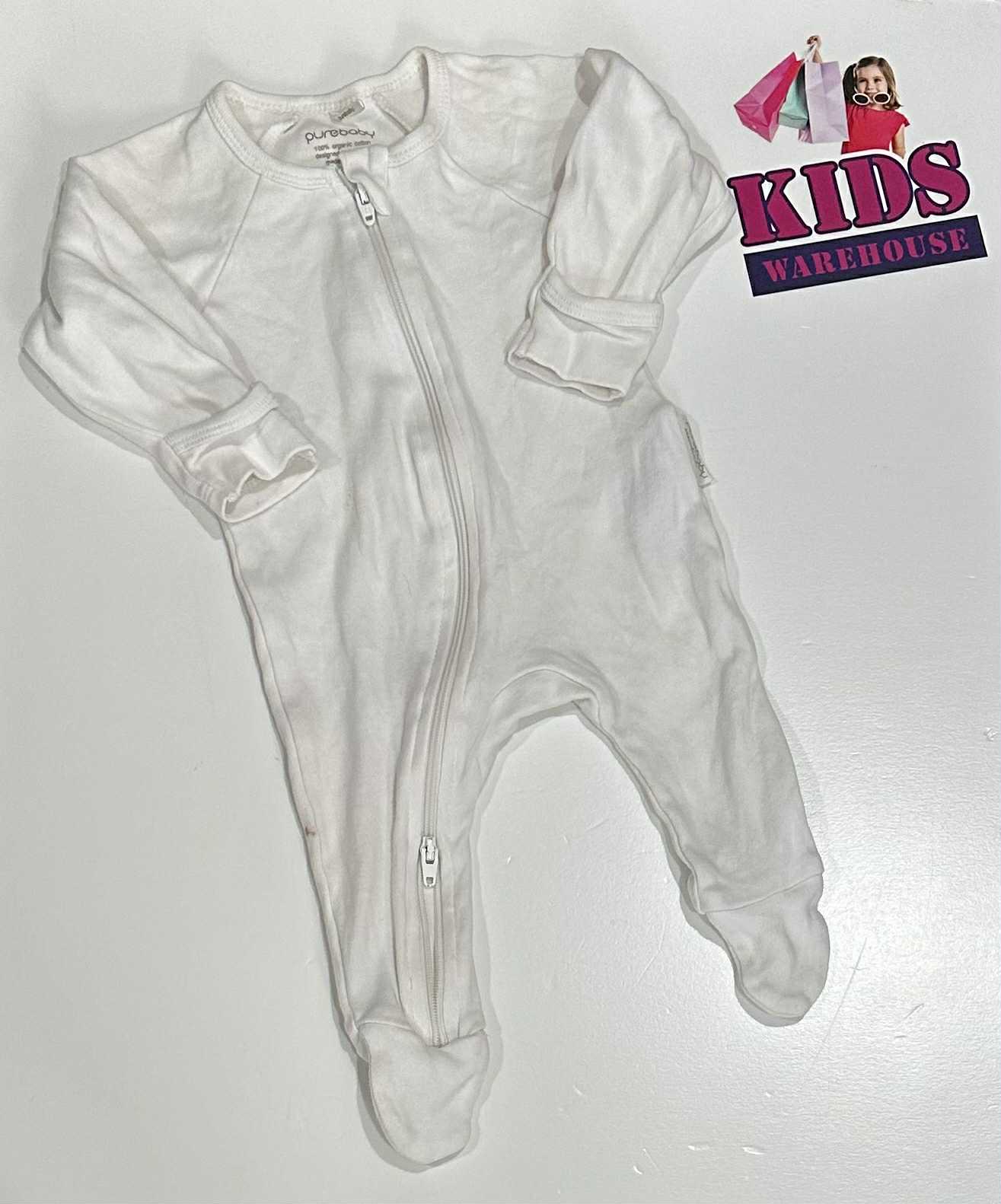 PureBaby White Zipper Jumpsuit Size 000