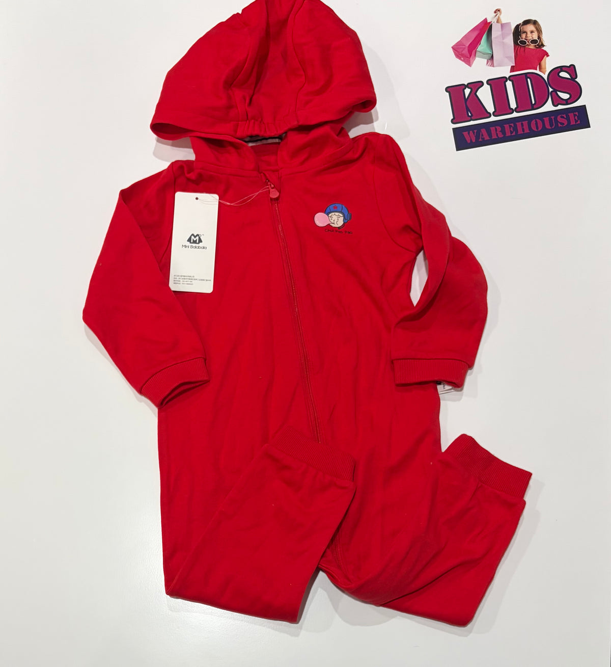 Not Used Mini Balabala Red Hooded Jumpsuit Size 1