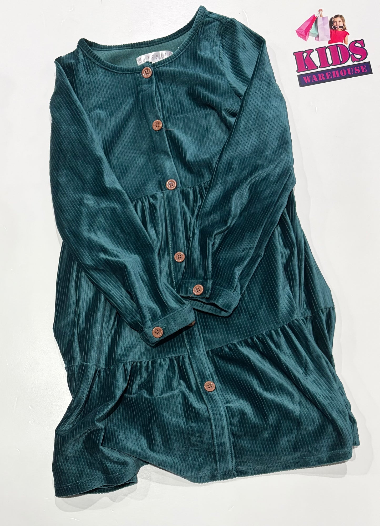 Biscotti Green Long Sleeve Dress Size 7