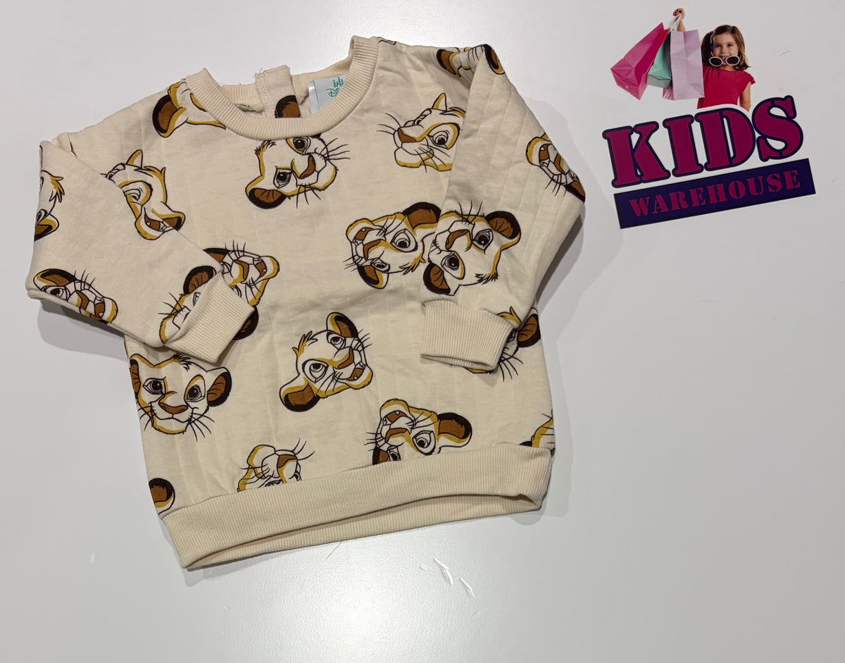 Disney White, Simba Print Sweater Size 1