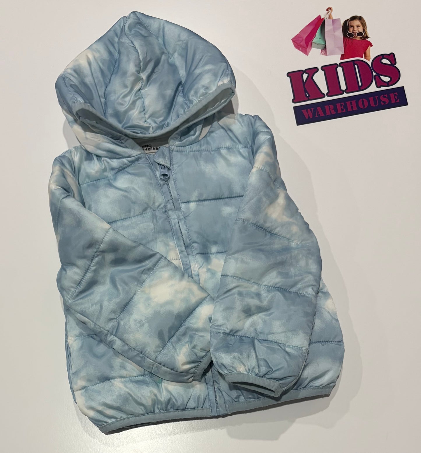 Epic Threads Blue, White Puffer Jacket Size 2