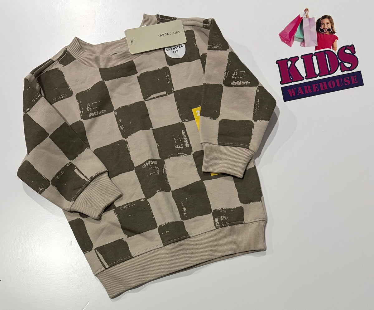 Not Used Brown, Check Print Sweater Size 2