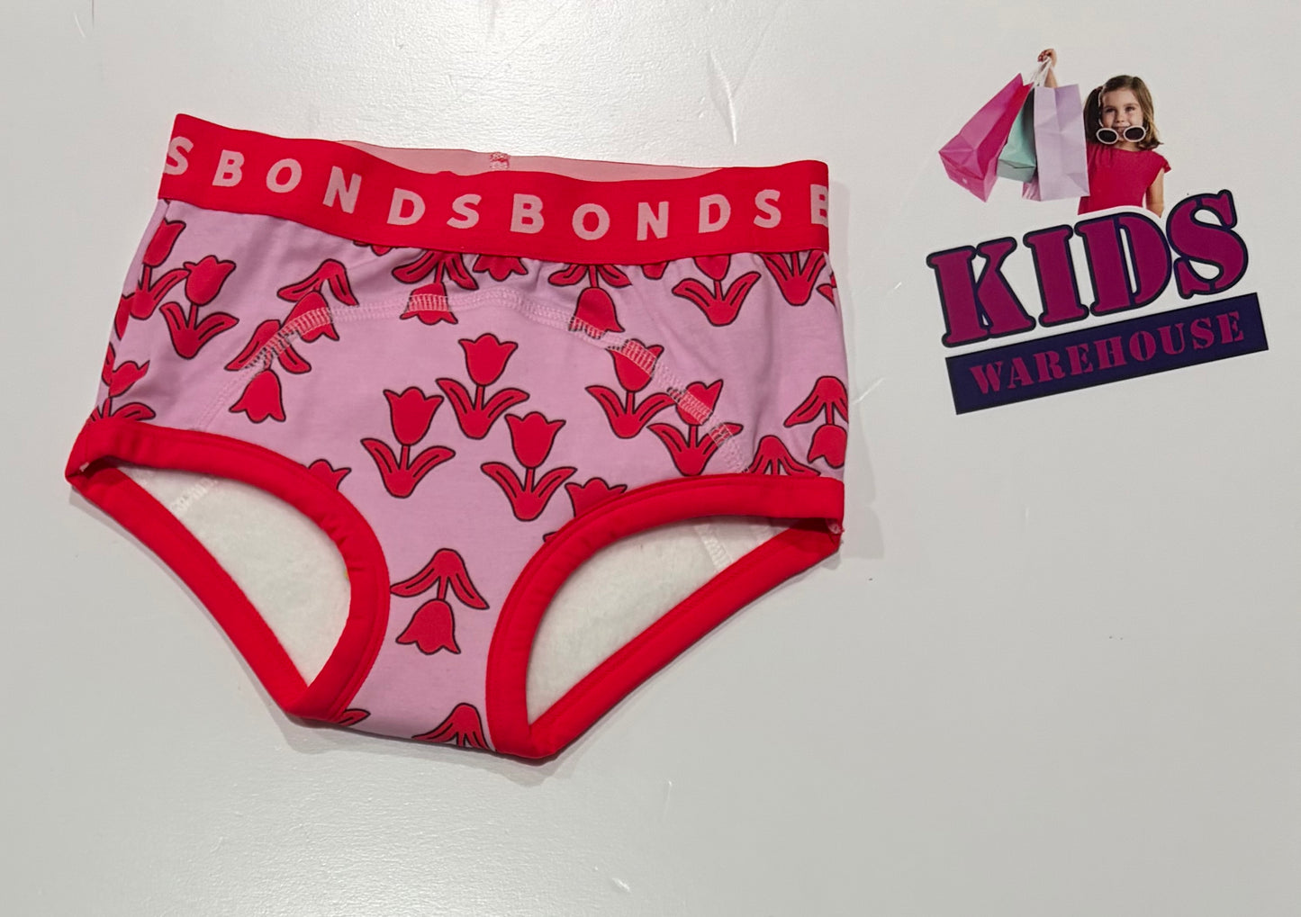 Not Used Bonds Whoopsies Pink, Red Flower Print Size 3