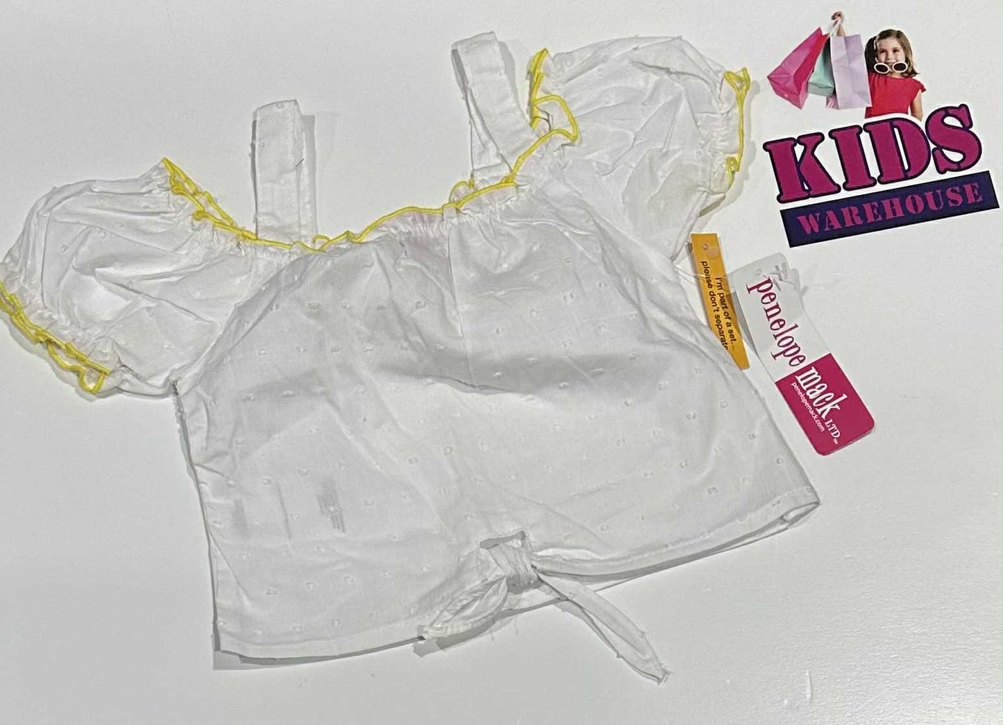 Penelope Mack White & Yellow Top Size 2