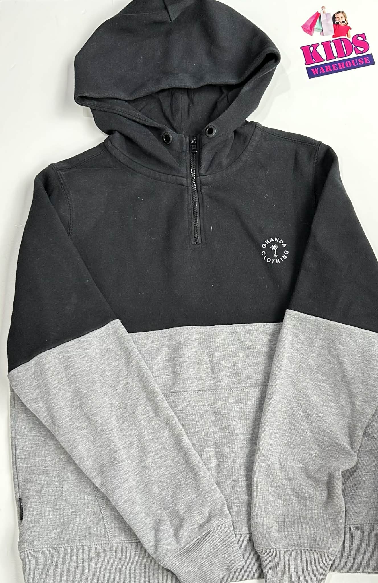 GNDA Black & Grey Hoodie Size 14