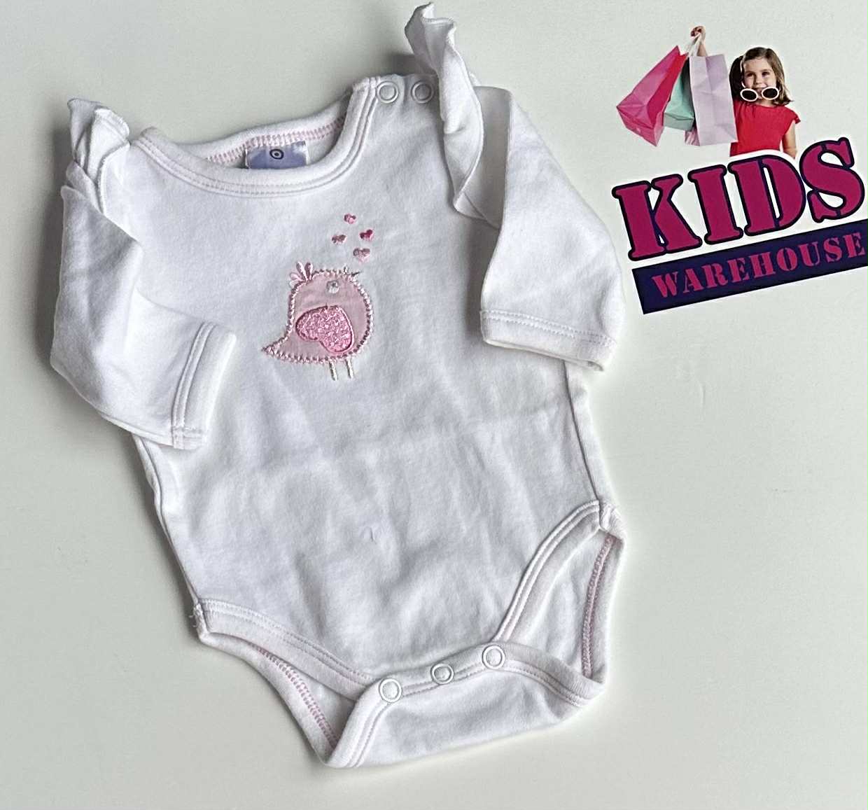 White, Pink Bird Print Jumpsuit Size 00000 (Prem)