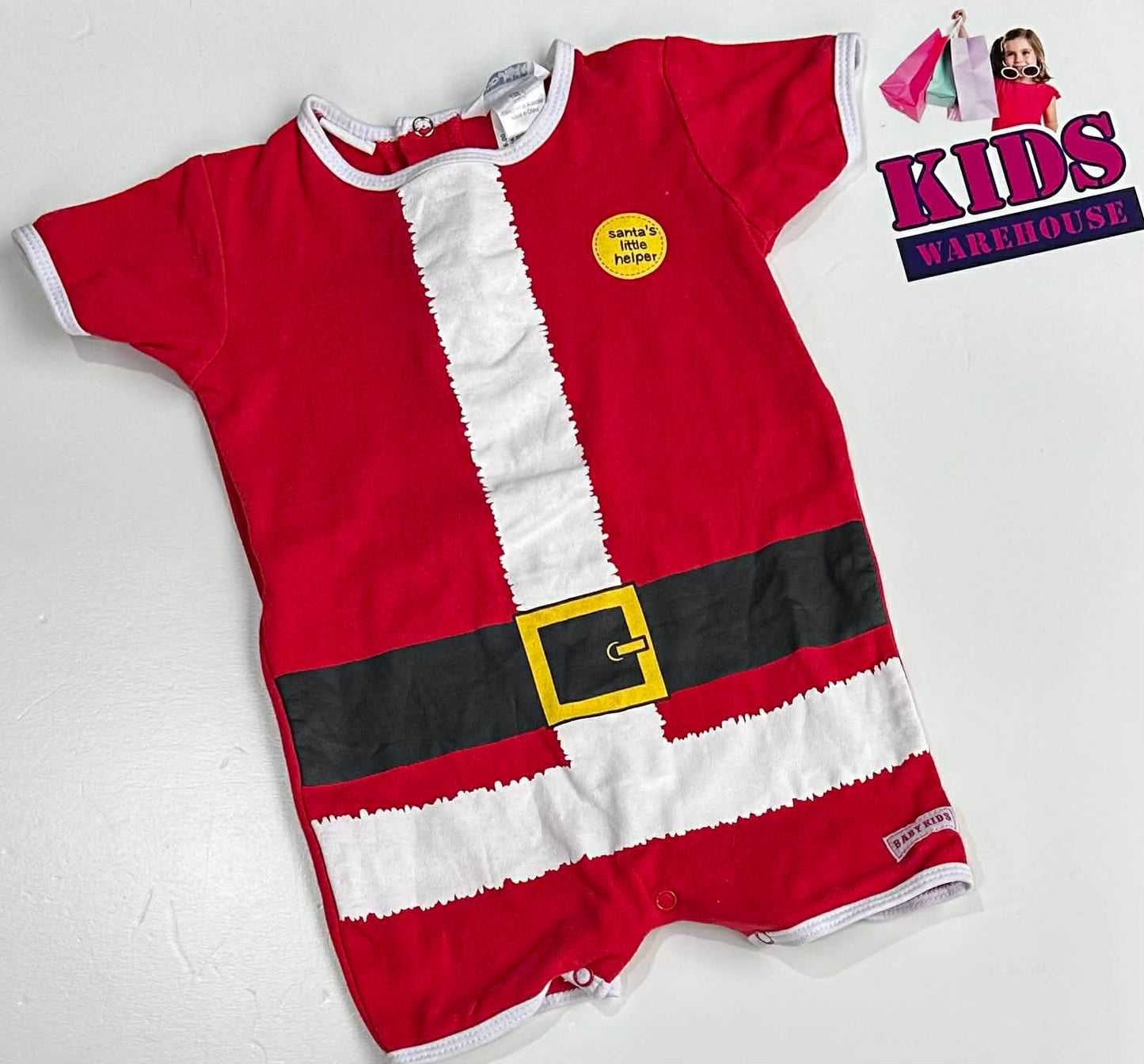 Baby Kids Red Santa Bodysuit Size 0