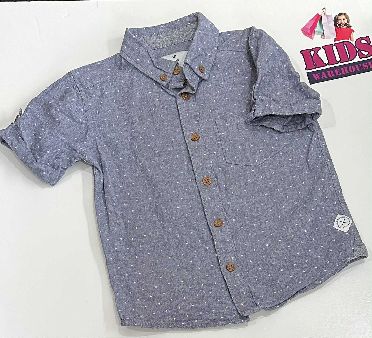 Target Blue Button Up Shirt Size 4