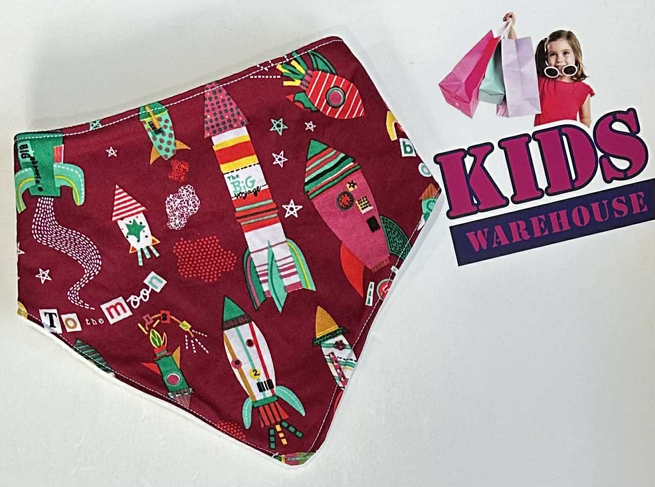 NEW Red Rocket Print Bib