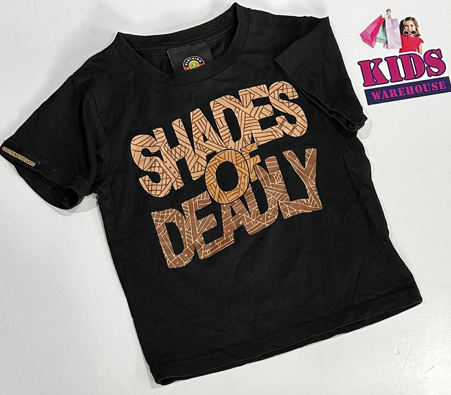 Clothing The Gaps Black Top With “Shades Of Deadly” Print Size 2