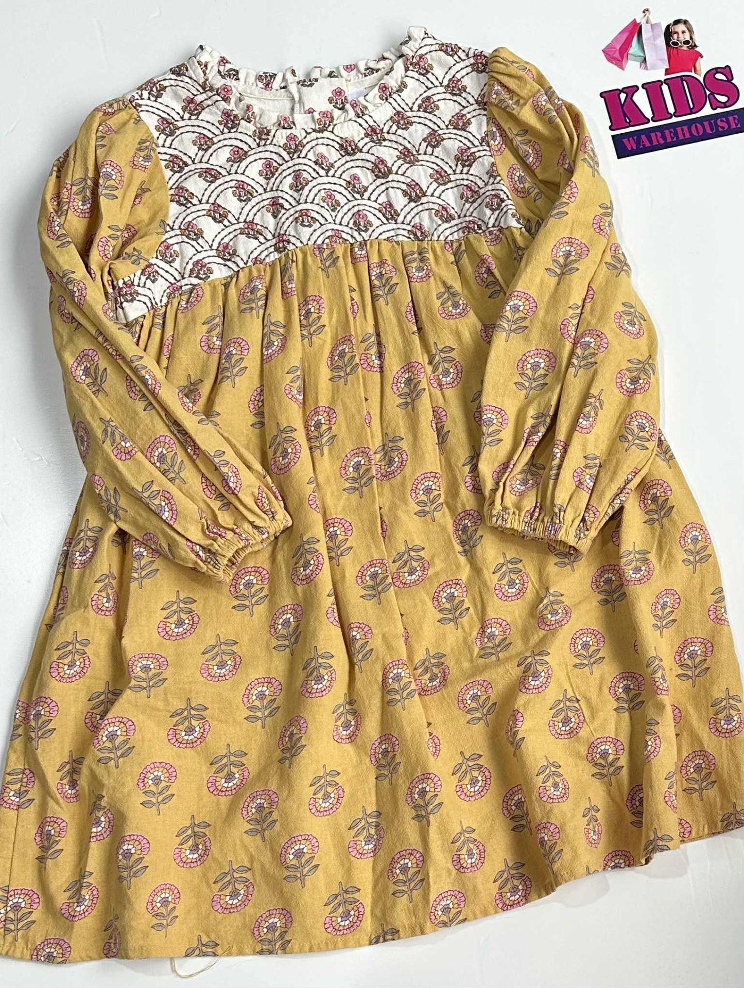 Target Yellow Dress With Pink Flower Pattern Size 6