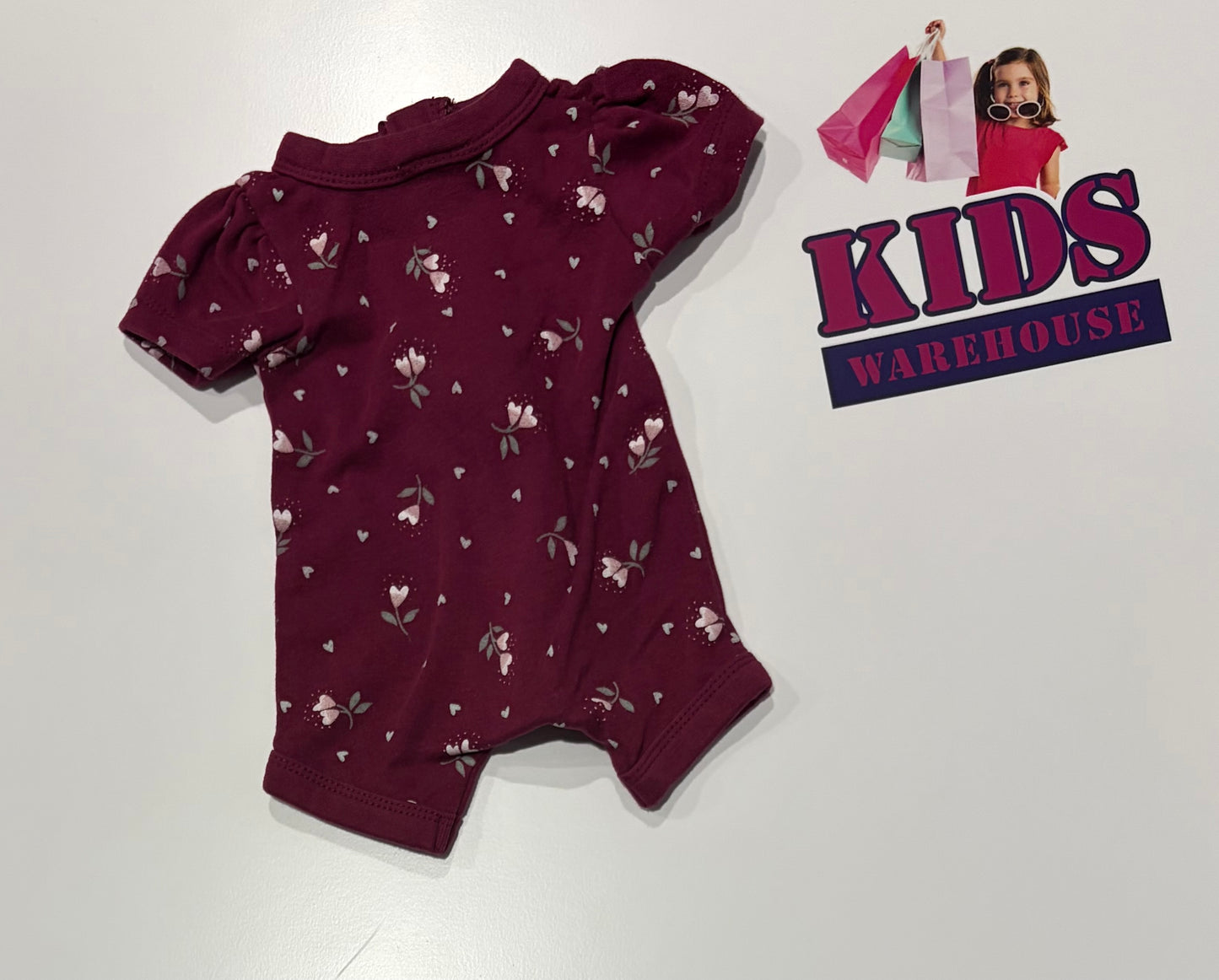 Baby Berry Maroon, Floral Jumpsuit Size 00000