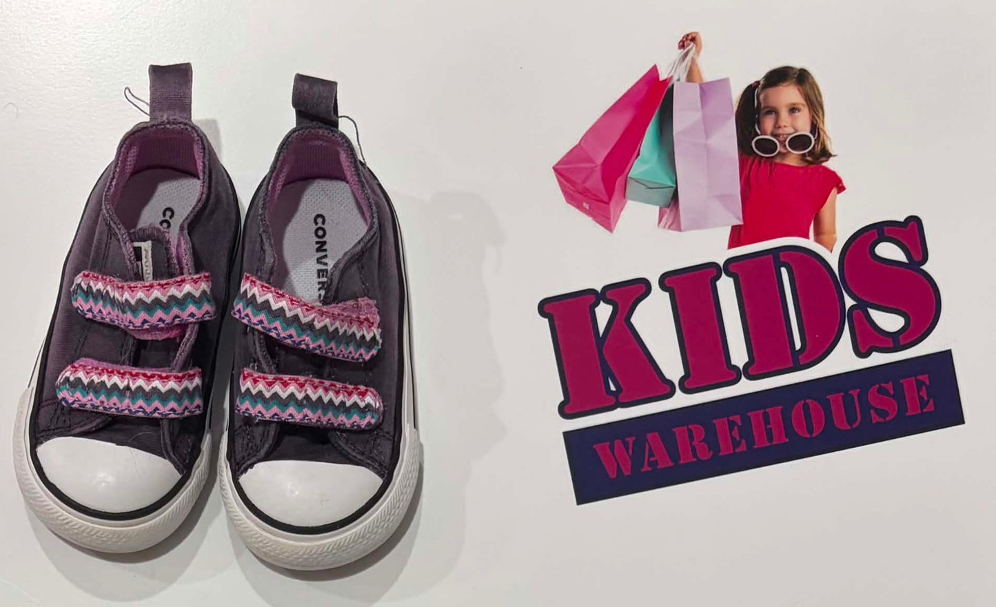Converse Purple, Pink, Colourful Zigzag Runners Size 4 (Toddler/Child)