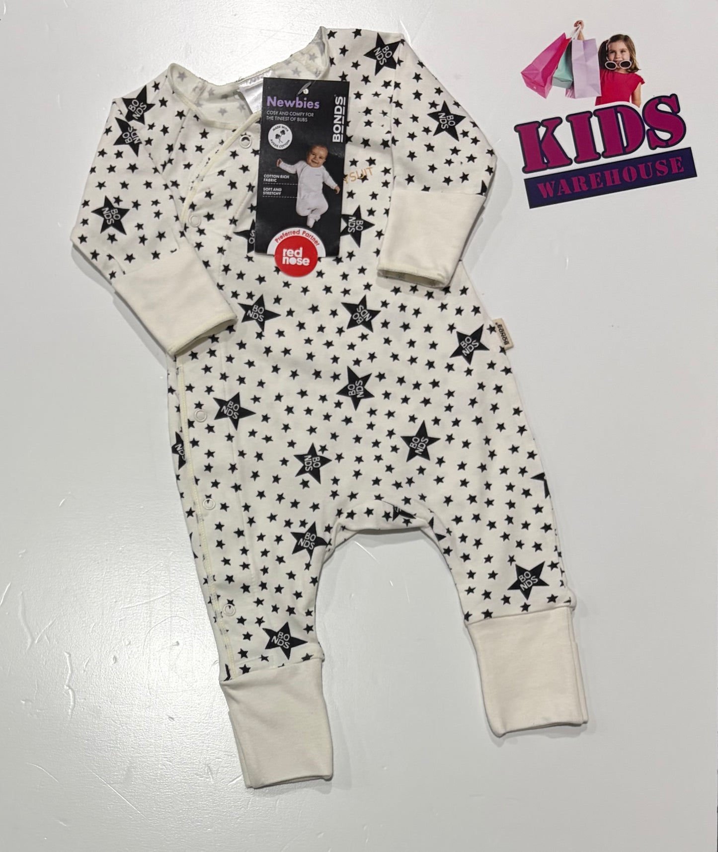 Not Used Bonds White, Black Star Print Jumpsuit Size 0000