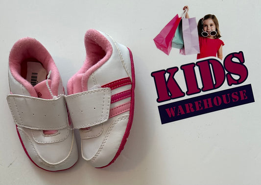 Adidas Neo Pink & White Soft Sole Runners Size 3(Infant)