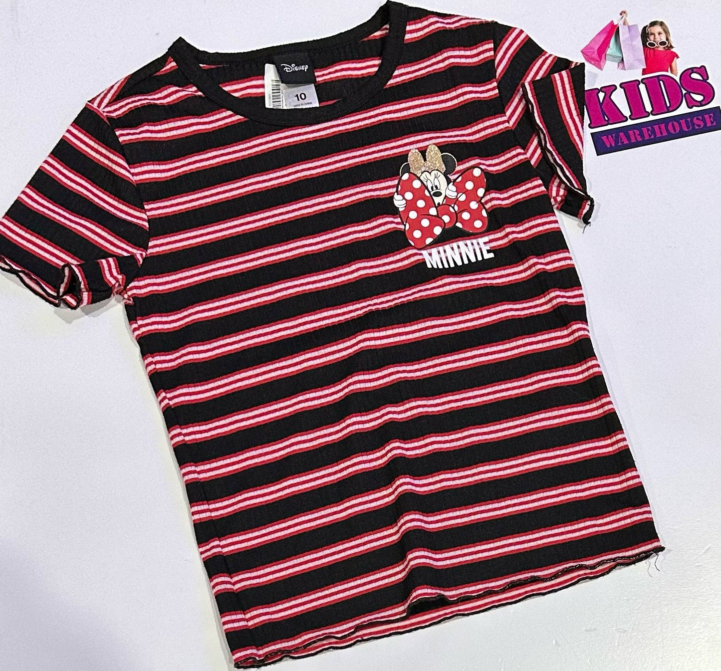 Disney Black & Red Minnie Mouse Print Size 10