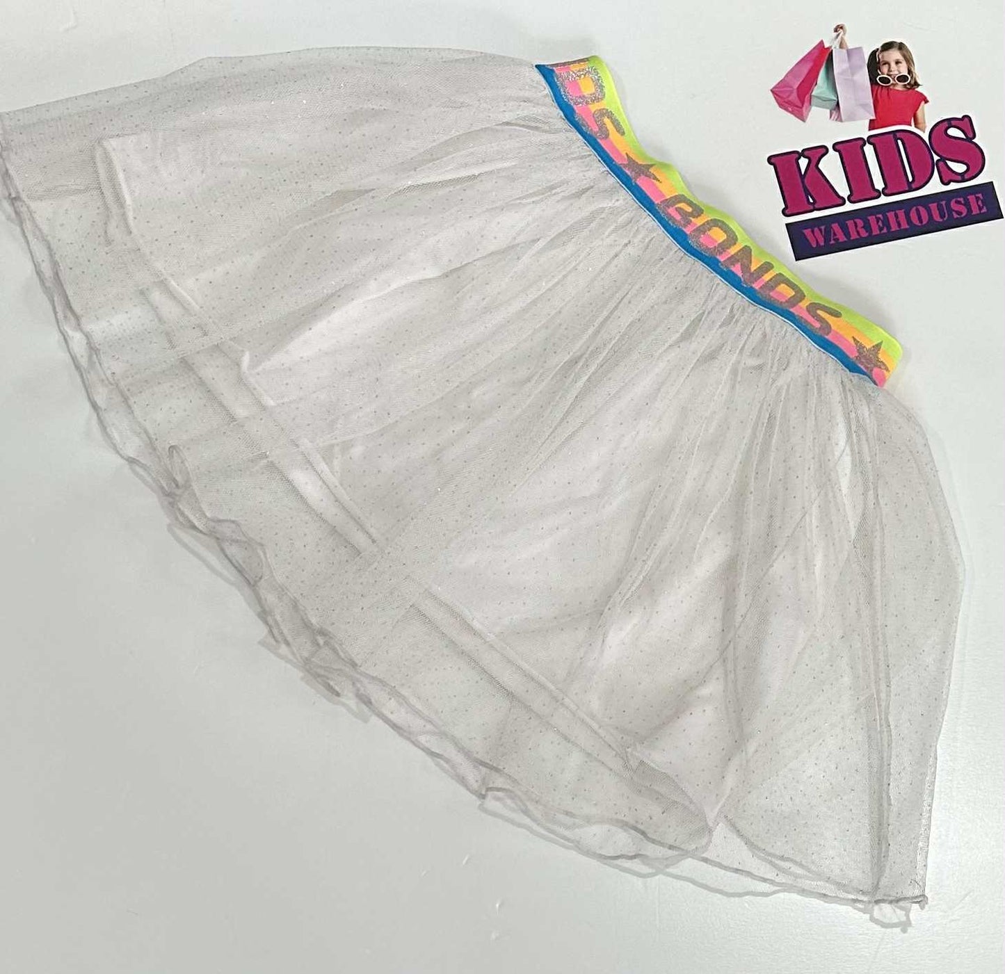 Bonds White Skirt With Rainbow Waistband Size 2