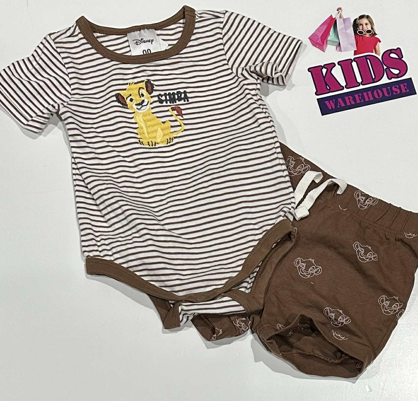 Disney Brown & White 2 Piece Set Size 00