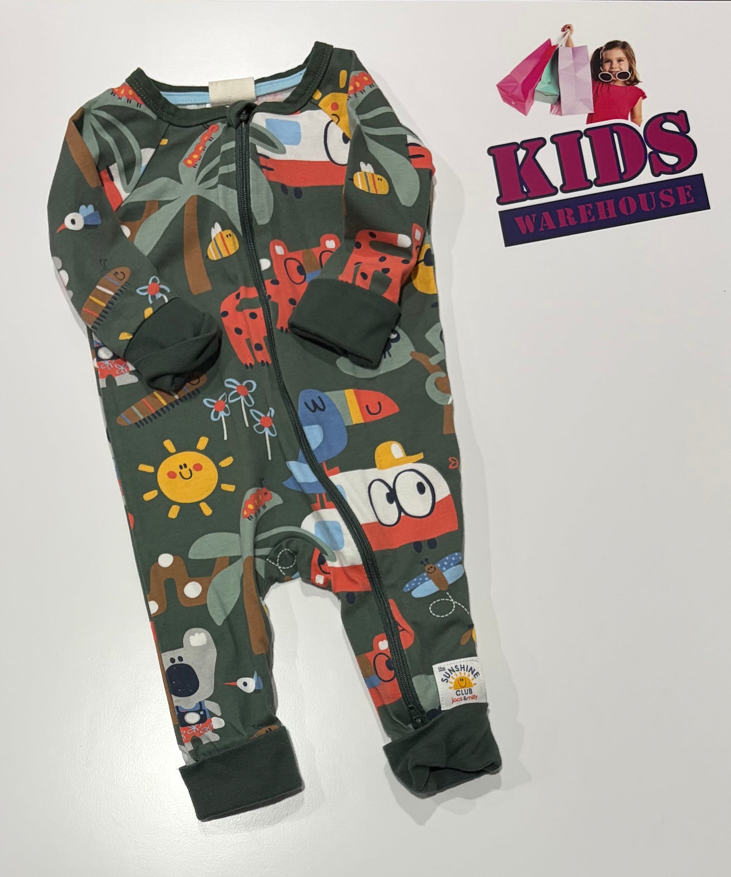 Jack & Milly Green, Forest Print Jumpsuit Size 00