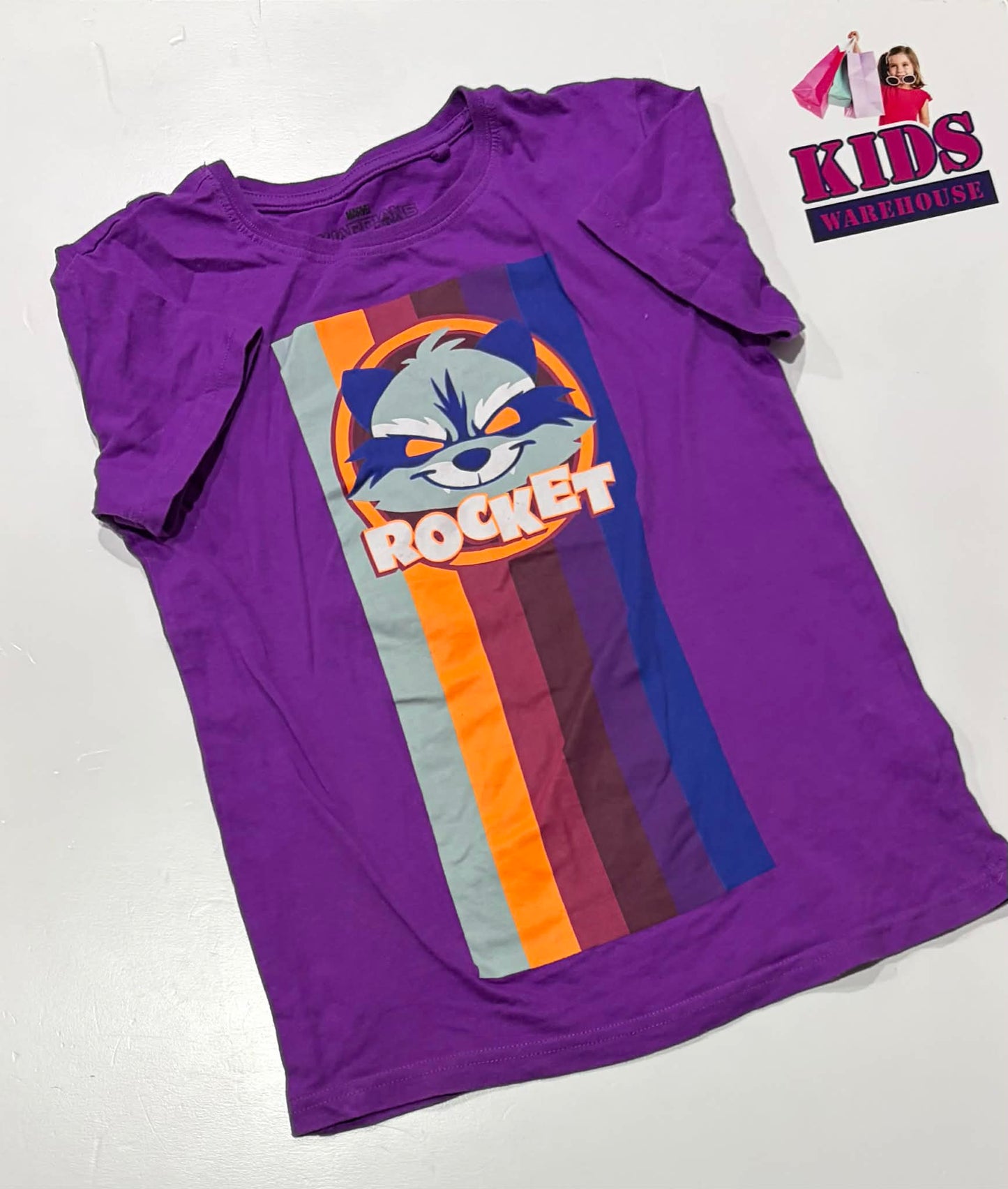 Zing Marvel Guardians Of The Galaxy Purple Top With “Rocket” Print Size 8