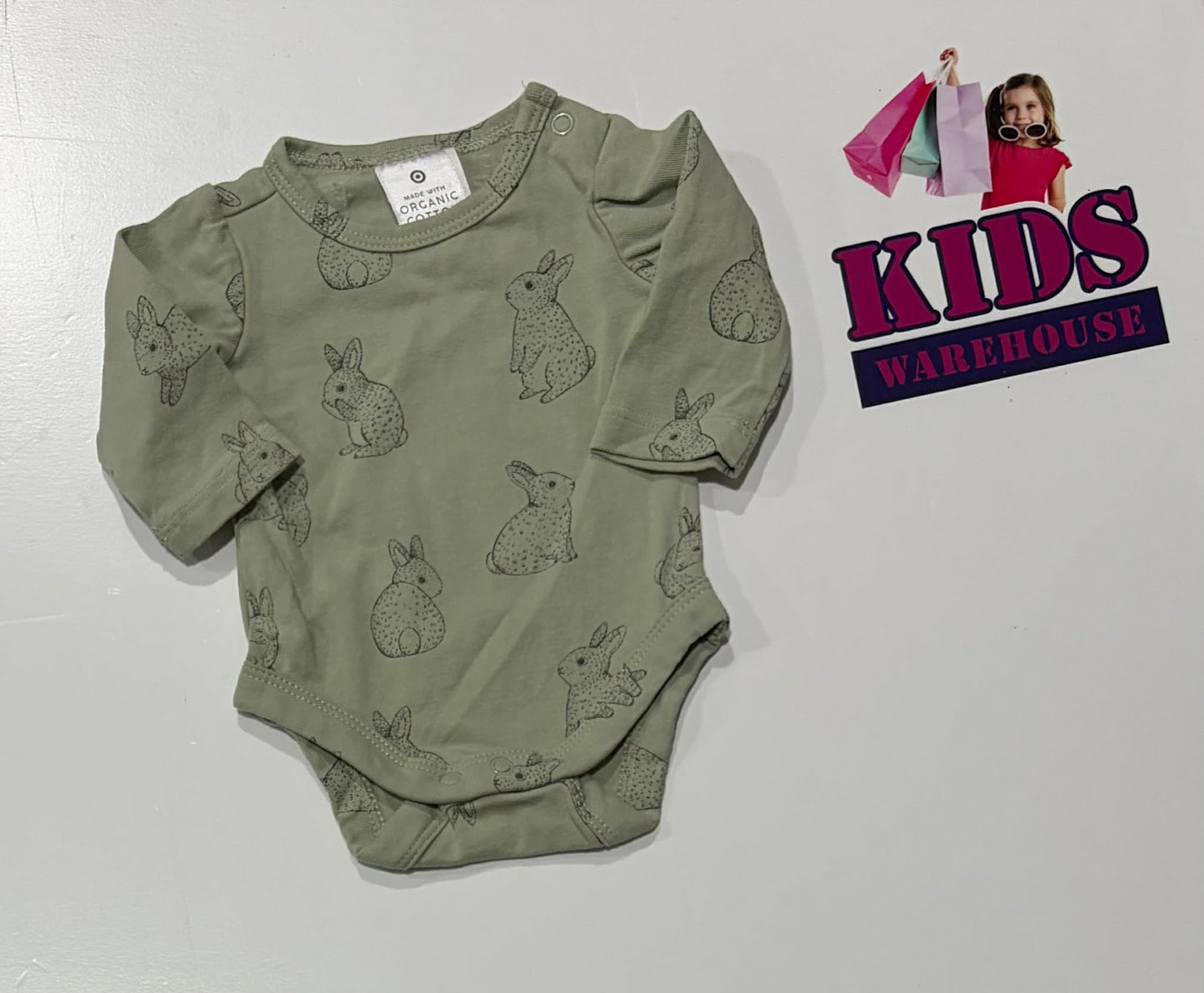 Target Green Bodysuit With Rabbit Pattern Size 00000