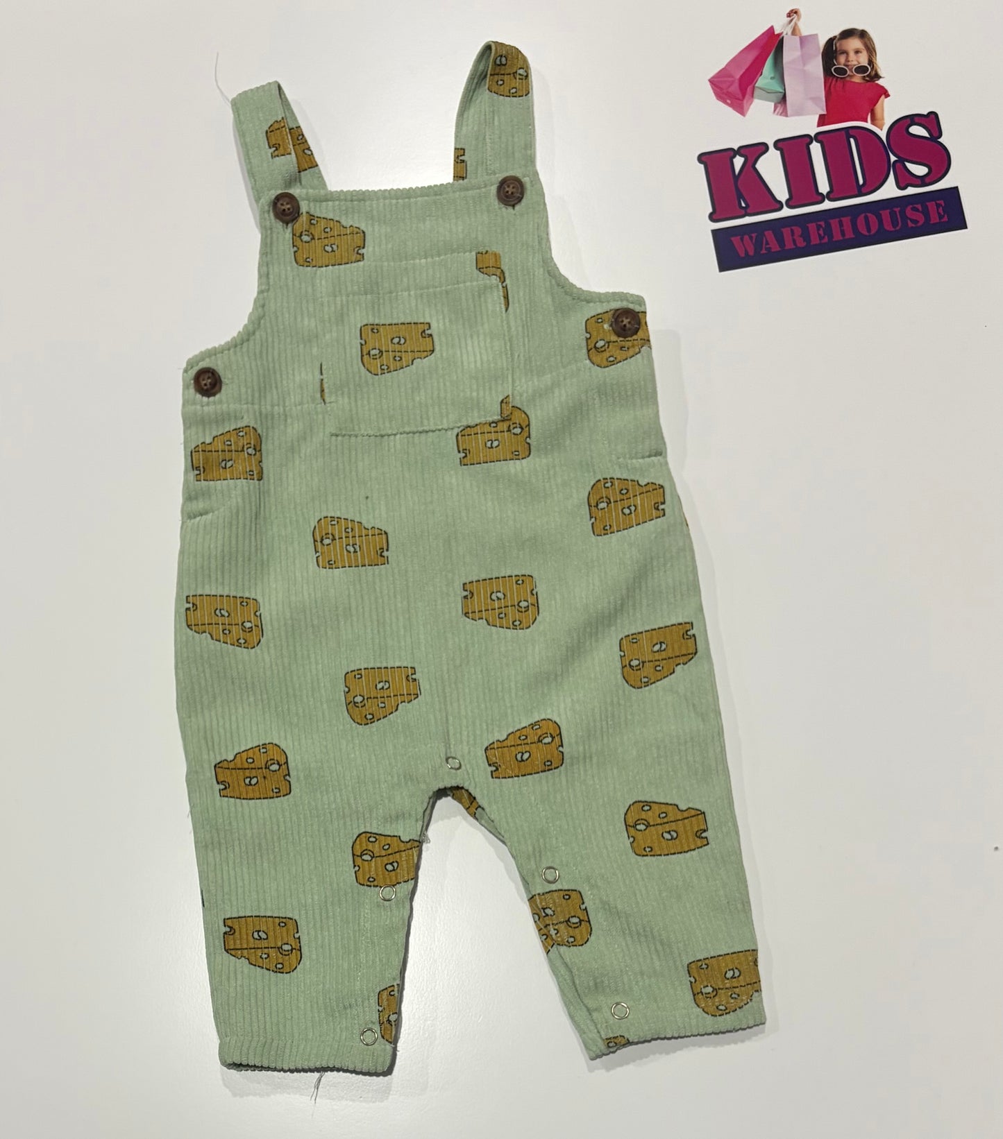 Me Master Green, Cheese Print Corduroy Playsuit Size 00